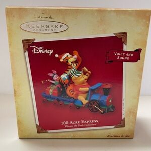 Hallmark Ornament 100 Acre Express, Winnie the Pooh Collection. Voice/sound 2004